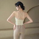 スポーツブラ レディース 揺れない 吸汗速乾 ストレスフリー 一体型 固定カップ 美背デザイン ヨガ ピラティス トレーニング ランニング フィットネス ブラトップ ショート丈 春夏