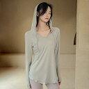 ヨガウェア レディース 秋冬 ゆったり クロップ丈 長袖 フード付き おしゃれ カジュアル ランニング フィットネス ジム トレーニング フーディー 綿混素材(...