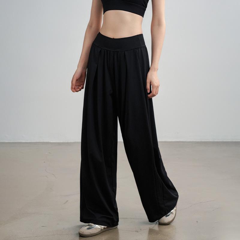 ヨガパンツ レディース 春夏 ゆったり ワイドストレート ハイウエスト 細見え ロング丈 通気性 吸汗速..