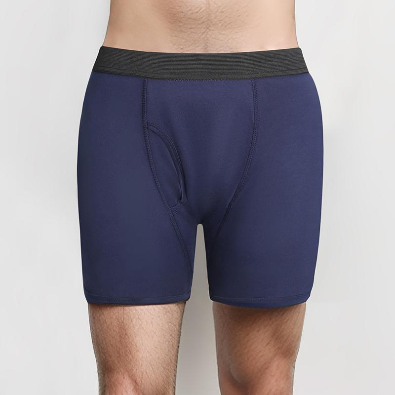 パンツ メンズ 尿漏れ防止 吸水 消臭 失禁対応 術後 介護用 洗濯可能 ゆったり 大きいサイズ 綿 コットン ボクサーパンツ 中腰 無地 四季兼用 インナー ブラック グレー