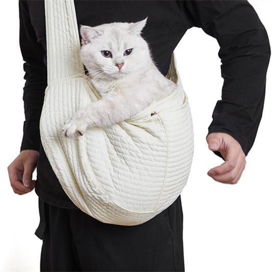 ・カテゴリ: ペット用バッグ・素材: 帆布・柄: 無地・カラー: オフホワイト・サイズ展開: S, M, L・適用イベント: クリスマス、元日、ハロウィン