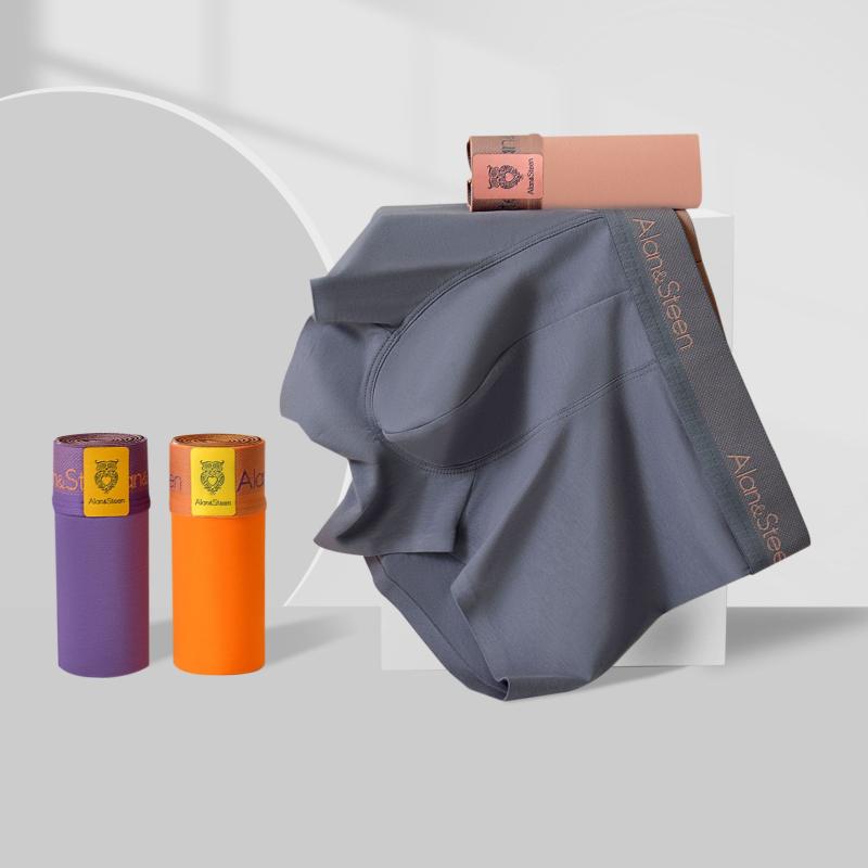 ボクサーパンツ メンズ シームレス 無縫製 モダールコットン 中腰 ミッドライズ 通気性 速乾 無地 ソフト 伸縮性 肌触り快適 オールシーズン(x3)