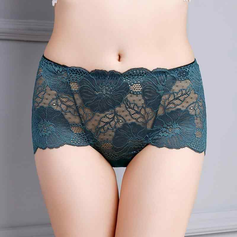 ショーツ レディース 通気性抜群 蒸れにくい モダール混 セクシー レース ローズ柄 ハイウエスト 透け..