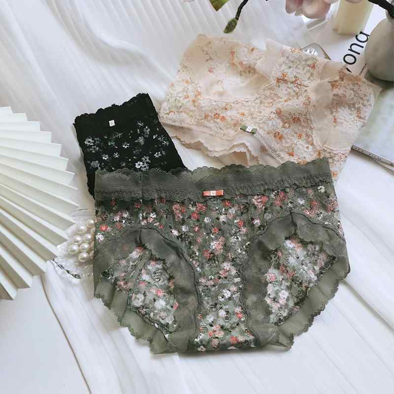 ショーツ レディース 少女用 シームレス 薄手 通気性 速乾 綿クロッチ 肌触り快適 ミドルライズ 小花柄..
