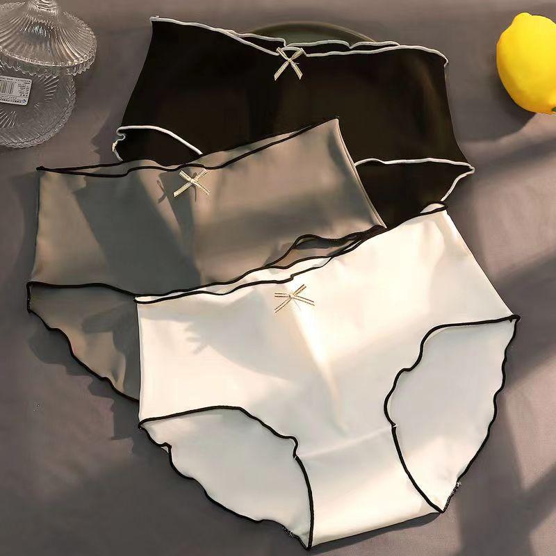 ショーツ レディース 接触冷感 速乾 通気性 ヒップアップ効果 ラインレス ミドルウエスト 極薄 シアー 綿混クロッチ 無地 リボン付き ..