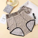 ショーツ レディース 接触冷感 通気性 ハイウエスト 補正 ヒップアップ 大きいサイズ ゆったり セクシー ヒョウ柄 快適 ストレッチ ナイロン モダール素材 ...