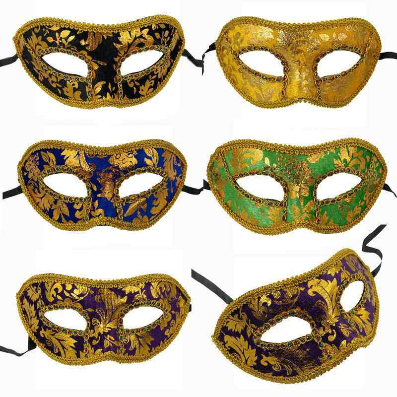 仮面 ハロウィン パーティー コスプレ 半顔 羽根飾り 花柄 ベネチア風 レトロ プリンセス 舞踏会 演出 仮装 変装 アイマスク 女性用(x2)