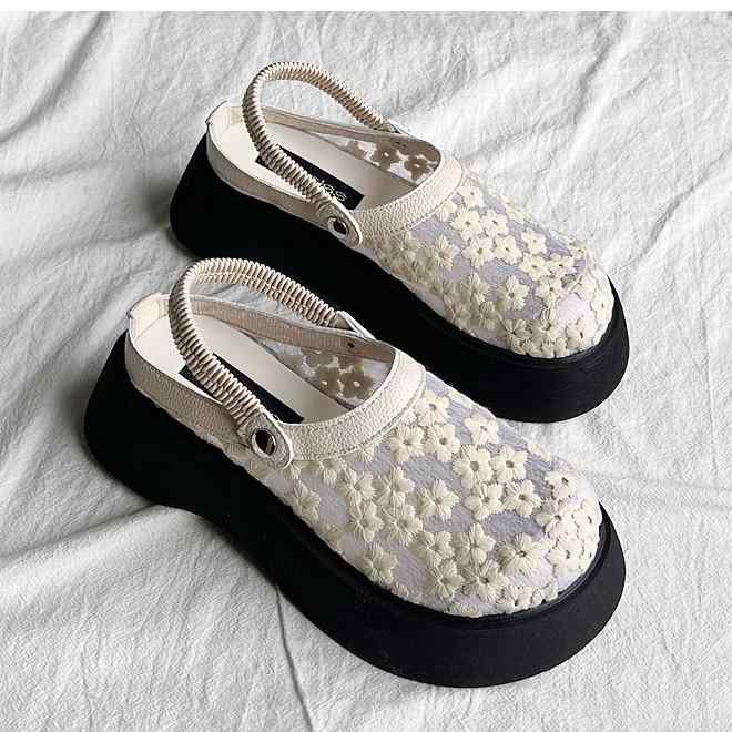 サンダル レディース 厚底 身長アップ 脚長効果 通気性 メッシュ 2WAY カジュアル 低身長向け 小柄 カットアウト クローズドトゥ つま先保護