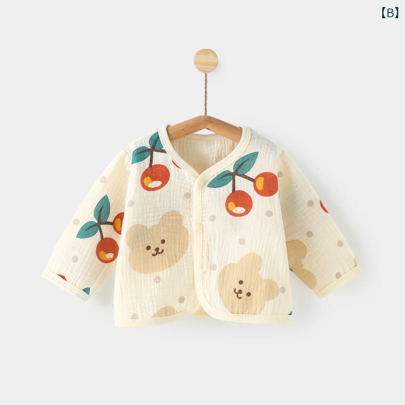 日焼け防止服 ベビー キッズ 接触冷感 薄手 コットン ガーゼ カーディガン アウタ...