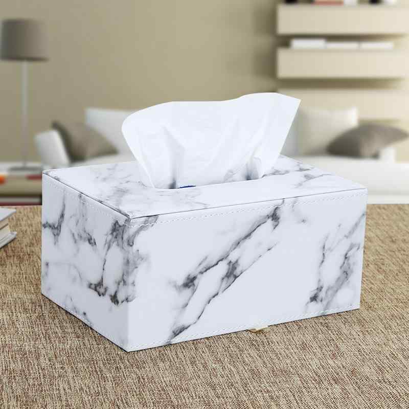 ティッシュケース PUレザー 大理石柄 シンプル モダン 防水 おしゃれ リビング ダイニング 卓上 車載用..