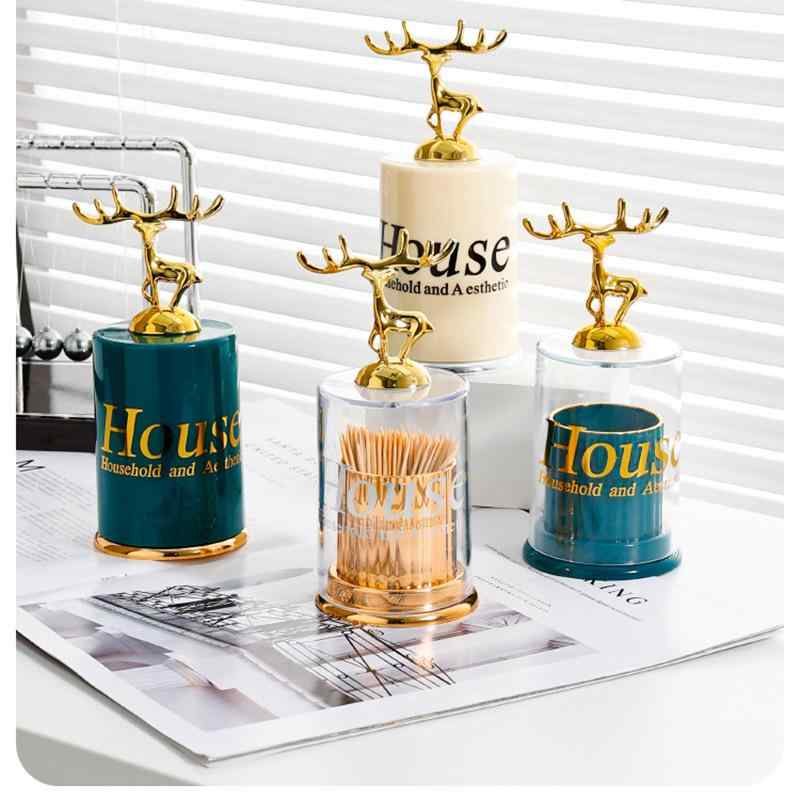 爪楊枝入れ 家庭用 卓上 多機能 デンタルフロス 綿棒 収納ケース おしゃれなデザイン 高級感 軽やかラ..