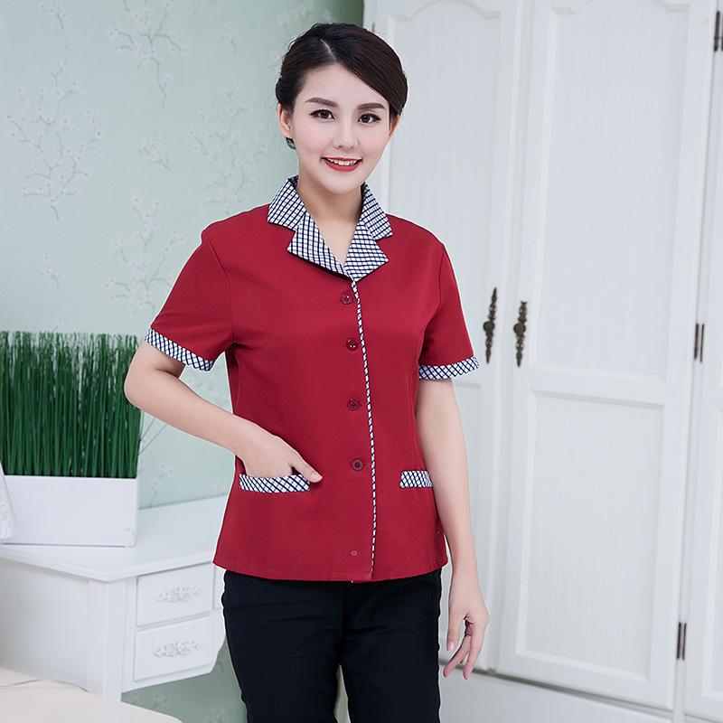 清掃ユニフォーム メンズ レディース 男女兼用 吸汗速乾 薄手 軽量 半袖 春夏用 病院 清掃員 ホテル清掃 物件管理 施設 業務用 作業服 制服 綿混素材