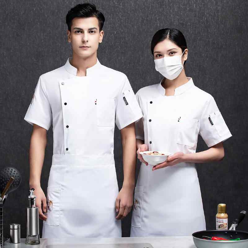 コックコート メンズ 半袖 吸汗速乾 通気性 飲食店 ホテル レストラン 厨房用 作業服 ユニフォーム 春夏 料理人 シェフ