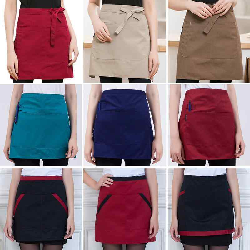 エプロン メンズ レディース 油汚れ防止 ショート丈 腰巻エプロン 飲食店 サービス業 ホール キッチン 厨房 調理 作業着 制服 ユニフォーム 綿 ポリエステル 多色展開