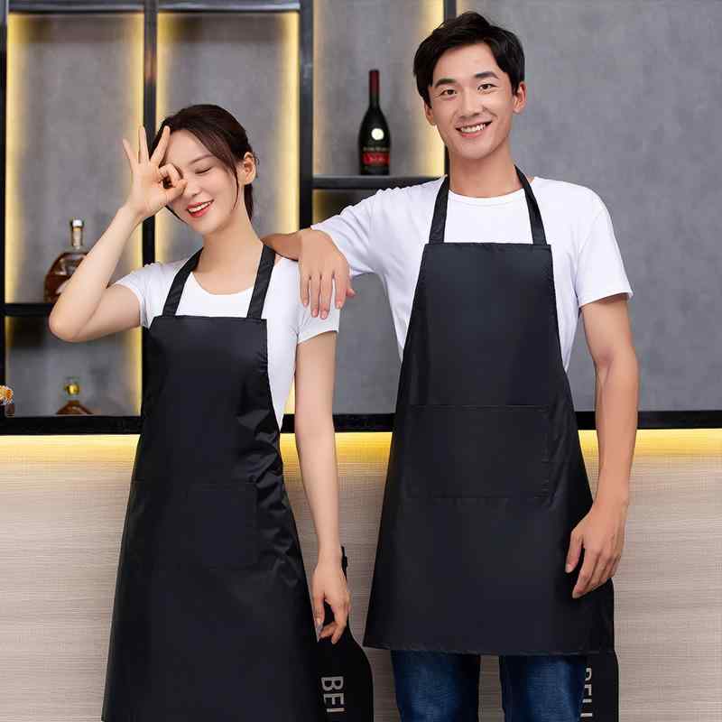 エプロン 男女兼用 カフェ バー 飲食店 サービス業 業務用 制服 作業着 首掛け 調節可能 吸汗速乾 綿混 ポリエステル