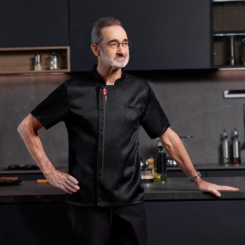 コックコート メンズ 吸汗速乾 軽量 通気性 半袖 春夏 ホテル レストラン 飲食店 厨房 ベーカリー 調理服 シェフ制服