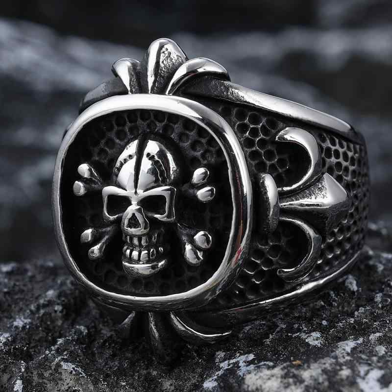 指輪 メンズ レディース ステンレス製 スカル ドクロ レトロ 個性的 光沢仕上げ 欧米風 ユニークデザイン ファッションリング 男女兼用 春夏アクセサリー