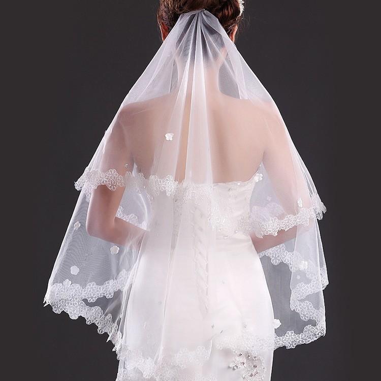 ウェディングベール レディース ロングトレーン ロングベール 5メートル レース 花柄 縁取り ブライダ..