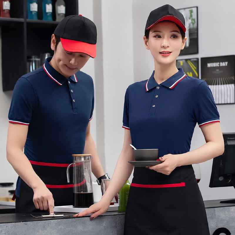 吸汗速乾 Tシャツ メンズ レディース 半袖 夏用 飲食店 サービス業 作業服 制服 ユニフォーム 業務用 ホールスタッフ 火鍋店 カフェ ケーキ屋 ベーカリー 調理服