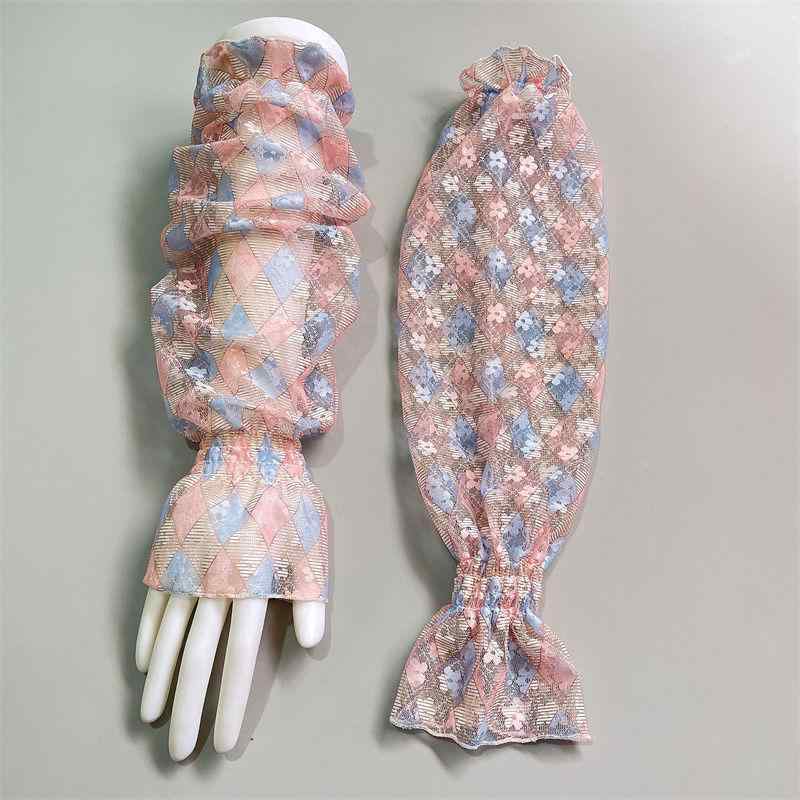 アームカバー レディース 春夏 UV対策 紫外線カット 日焼け防止 薄手 レース 花柄 かわいい 運転 サイクリング 自転車 スポーツ レジャー お出かけ ポリエステル素材(x2)