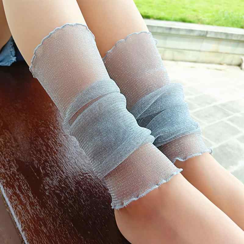 アームカバー 腕カバー レディース 夏用 接触冷感 薄手 UVカット セクシー レース メッシュ シースルー 日焼け対策 虫よけ 冷房対策 くしゅくしゅ ロング丈 おしゃれ 通勤 運転 かわいい(x3)