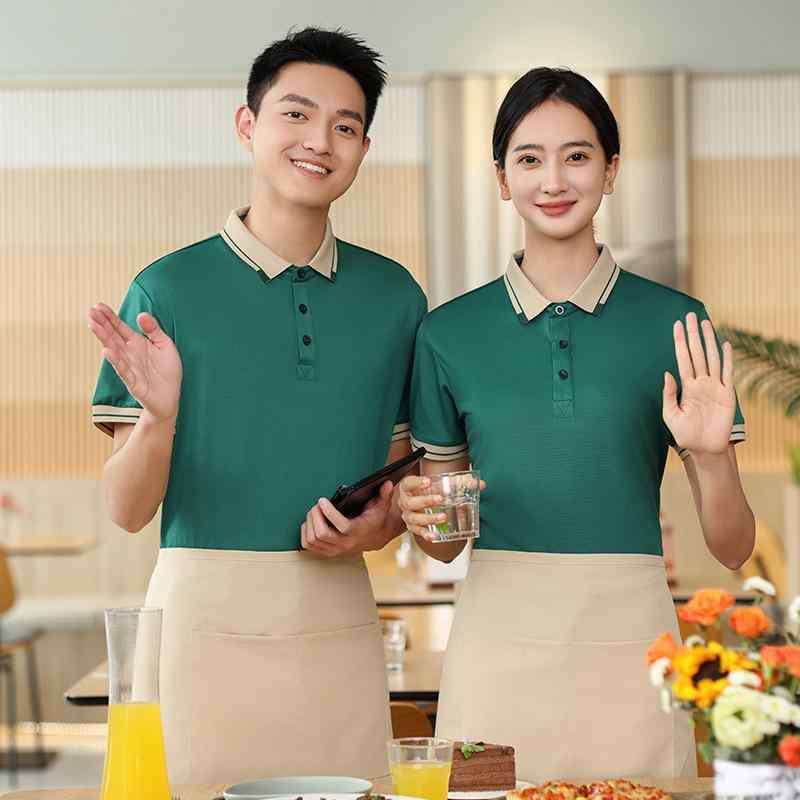 Tシャツ メンズ 吸汗速乾 半袖 業務用 サービス業 ホテル レストラン 飲食店 スタッフ 制服 ユニフォーム 夏 作業服 ワークウェア 綿混