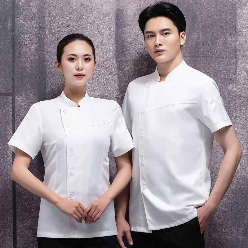 コックコート ユニセックス 男女兼用 吸汗速乾 薄手 夏用 長袖 半袖 飲食店 厨房 ホテル レストラン ケーキ屋 ベーカリー 調理服 ユニフォーム