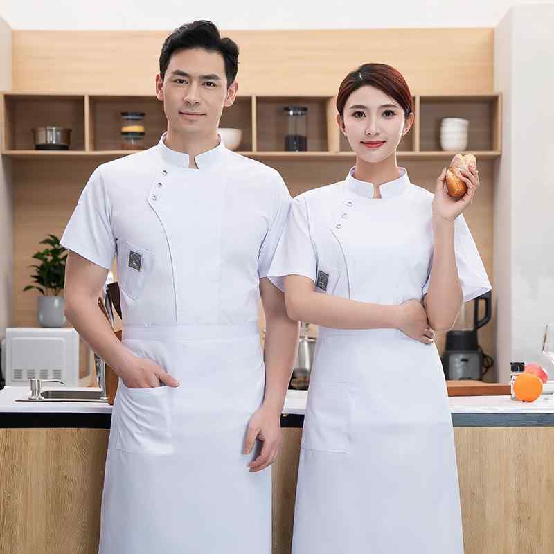 コックコート メンズ 吸汗速乾 半袖 飲食店 厨房 ホテル ベーカリー 業務用 調理服 大きいサイズ ゆったりサイズ 夏用 綿混素材 作業着 ユニフォーム 制服 白 黒 グレー