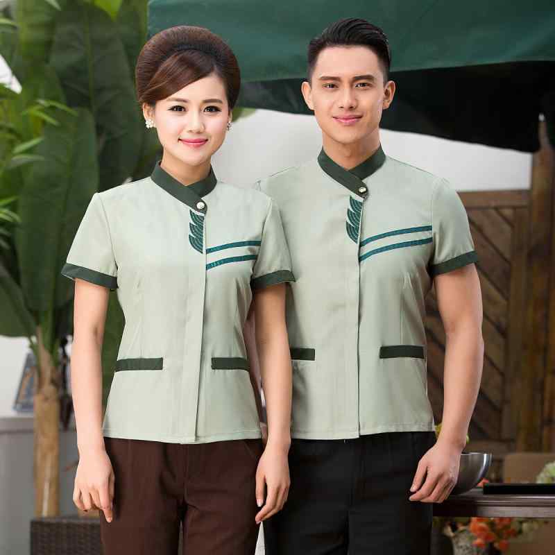 吸汗速乾 ユニフォーム レディース ホテル客室清掃員 清掃業 サービス業 フロント 受付 業務用 作業服 半袖 夏用 制服