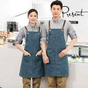 エプロン 男女兼用 吸汗速乾 綿混紡 オールシーズン カフェ 飲食店 喫茶店 作業用 制服 ネイルサロン 美容 絵画 美術 おしゃれ ワークウェア