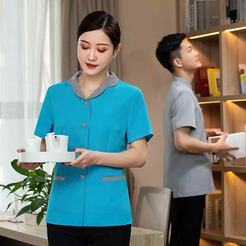 吸汗速乾 清掃ユニフォーム レディース 半袖 ホテル 病院 物件管理 従業員制服 作業服 春夏 ポリエステル綿混