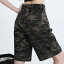 デニム 五分丈 ショートパンツ レディース 春夏 迷彩柄 ワイド ハイウエスト ウエストゴム スタイルア..