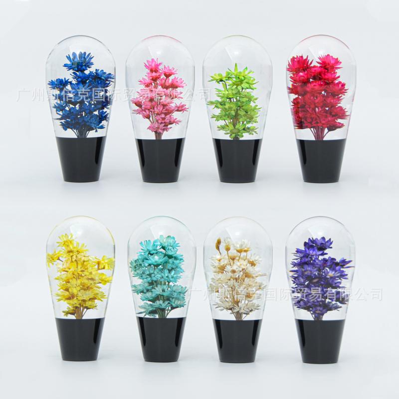 シフトノブ 自動車用 車内アクセサリー ドレスアップ 電球型 クリスタル 花柄 10cm 単色 汎用 カスタム..