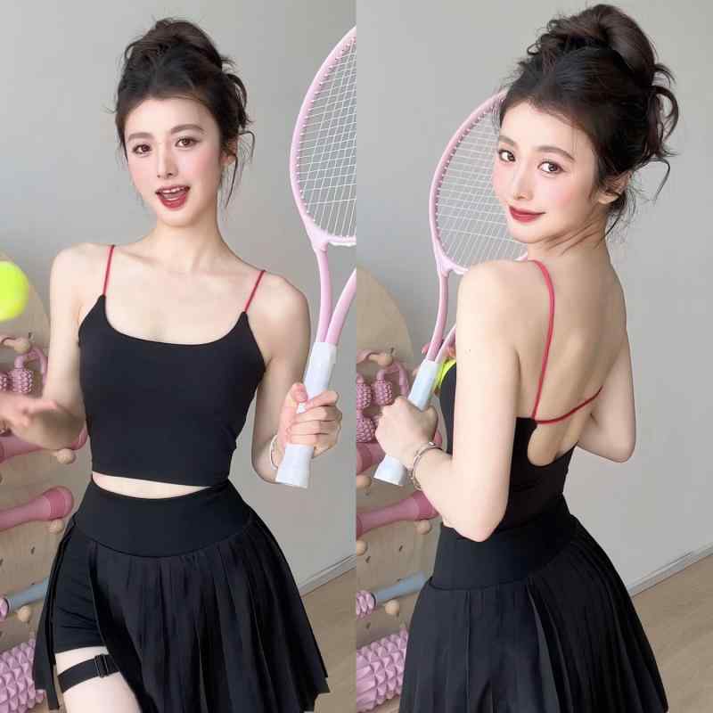 スポーツブラ レディース 揺れない 吸汗速乾 ノンワイヤー カップ付き ヨガ ランニング フィットネス ..