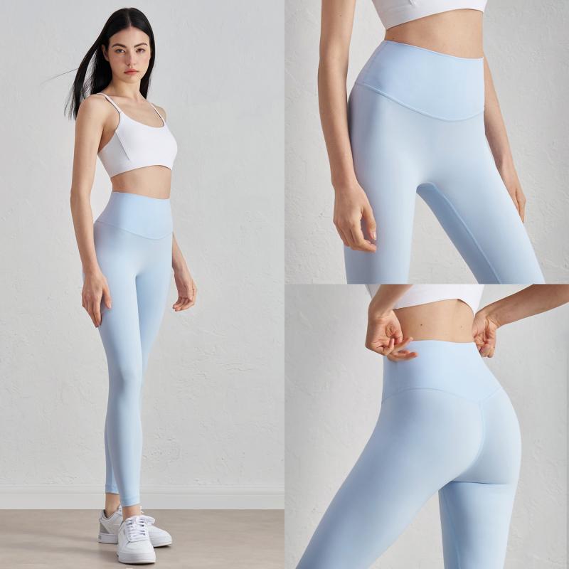 上質ヨガパンツ レディース 裸感素材 股部分の縫い目なし ハイウエスト ヒップアップ お腹引き締め 薄手 春夏 スポーツレギンス トレーニング
