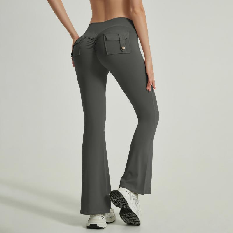 ヨガパンツ レディース ハイウエスト 美尻ヒップアップ 速乾 通気性 タイトフィット ワークポケット フ..