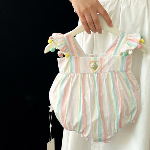 ロンパース ベビー服 男の子 女の子 新生児 おしゃれ かわいい 薄手 ノースリーブ レインボーストライプ 春夏 綿 コットン カジュアル 部屋着 ボディスーツ 股下スナップ ロンパース ベビー服 男の子 女の子 新生児 おしゃれ かわいい 薄手 ノースリーブ レインボーストライプ 春夏 綿 コットン カジュアル 部屋着 ボディスーツ 股下スナップ