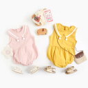 ベビー服 新生児 女の子 ロンパース 綿100% 夏 ノースリーブ セーラーカラー 韓国風 肌に優しい 通気性 ボディスーツ スナップボタン 出産祝い ギフト ピンク イエロー