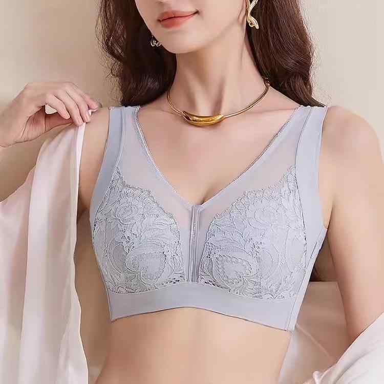 ブラジャー レディース 春夏 薄手 通気性 快適 胸を小さく見せる 副乳スッキリ 垂れ防止 シームレス フ..