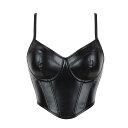 ブラジャー レディース カップ付き チューブトップ 補正下着 寄せ上げ ノンワイヤー シームレス レザー調 ダブルストラップ ホック付き オールシーズン ブラック