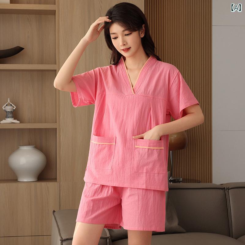 ルームウェア 厚手 綿100% 男女兼用 カップル ペア 5分袖 ショートパンツ セットアップ サウナ マッサージ 足つぼ リラックス 部屋着 大きいサイズ