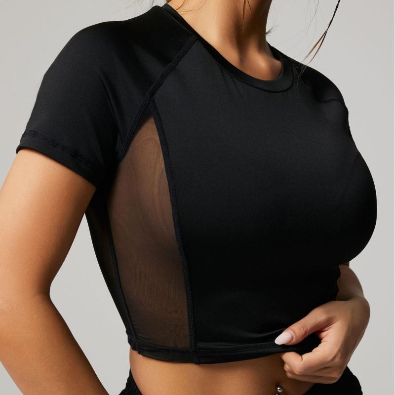 ヨガウェア レディース メッシュ切り替え 吸湿速乾 通気性 ランニング フィットネス ジム ワークアウト..