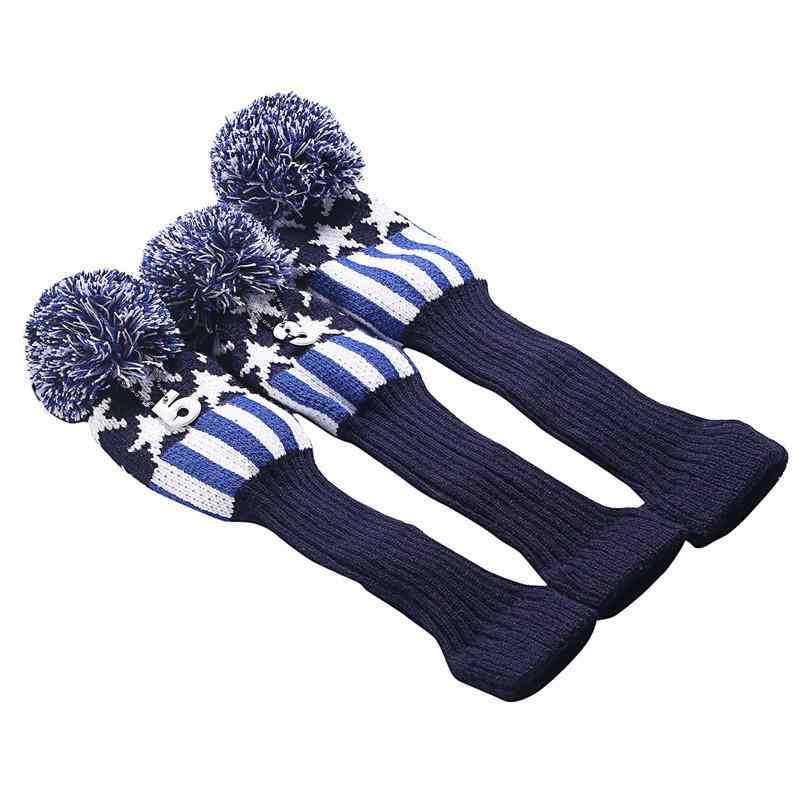 ゴルフ ニットヘッドカバー ドライバー フェアウェイウッド アイアン対応 アクリル製 傷防止 クラブ保..