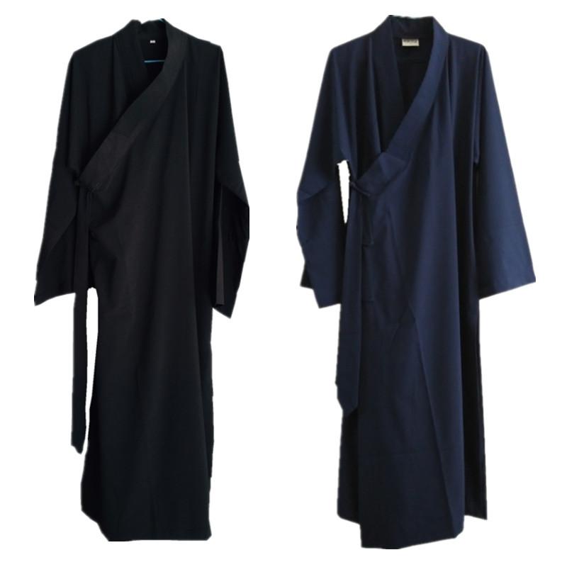 太極拳服 メンズ レディース 春夏 道士服 禅修服 居士服 長袍 ユニセックス ゆったり 無地 再生繊維 アセテート繊維 三宝襟 武術 ダンス 練習着