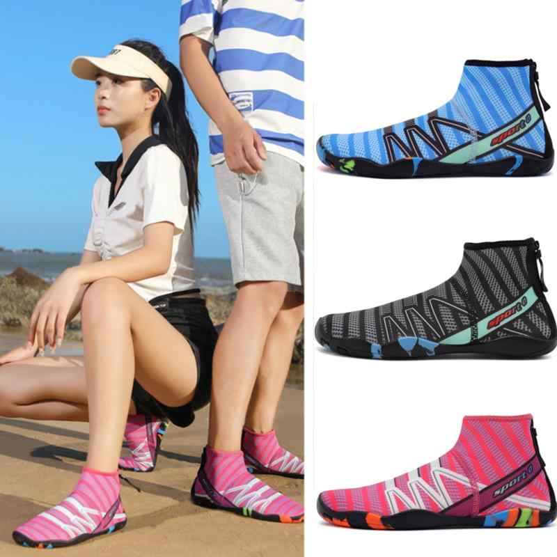 アクアシューズ 男女兼用 カップル 親子 滑り止め 軽量 薄手 速乾性 メッシュアッパー 水陸両用 ゴムソール マリンスポーツ ビーチ 渓流 海 川遊び シュノ...