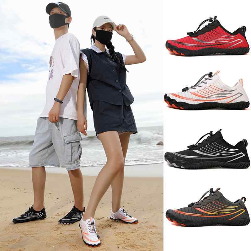 ウォーターシューズ 男女兼用 5本指 滑り止め 速乾 通気性 伸縮性 オールシーズン マリンスポーツ ビーチ ヨガ フィットネス 溯渓 水陸両用 レースアップ ...