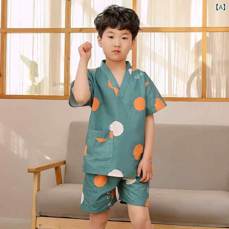 パジャマ キッズ 男の子 女の子 コットン 綿100% 肌に優しい 吸汗速乾 バスローブ 湯上り着 サウナウェア 部屋着 ルームウェア 夏用 キャラクター柄 かわいい