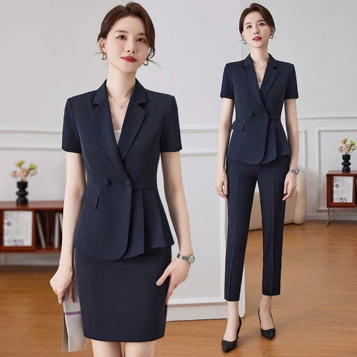 スーツ セットアップ レディース 半袖 きれいめ スリム ビジネス オフィス 通勤 フォーマル 制服 事務服 ホテル 接客業 春夏 無地 ポリエステル スーツ セットアップ レディース 半袖 きれいめ スリム ビジネス オフィス 通勤 フォーマル 制服 事務服 ホテル 接客業 春夏 無地 ポリエステル