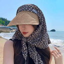 UVカット ハット レディース ネックカバー一体型 つば広 日よけ帽子 首元ガード 三角巾付き 紐 調節可能 通気性 紫外線対策 お出かけ レジャー 春夏