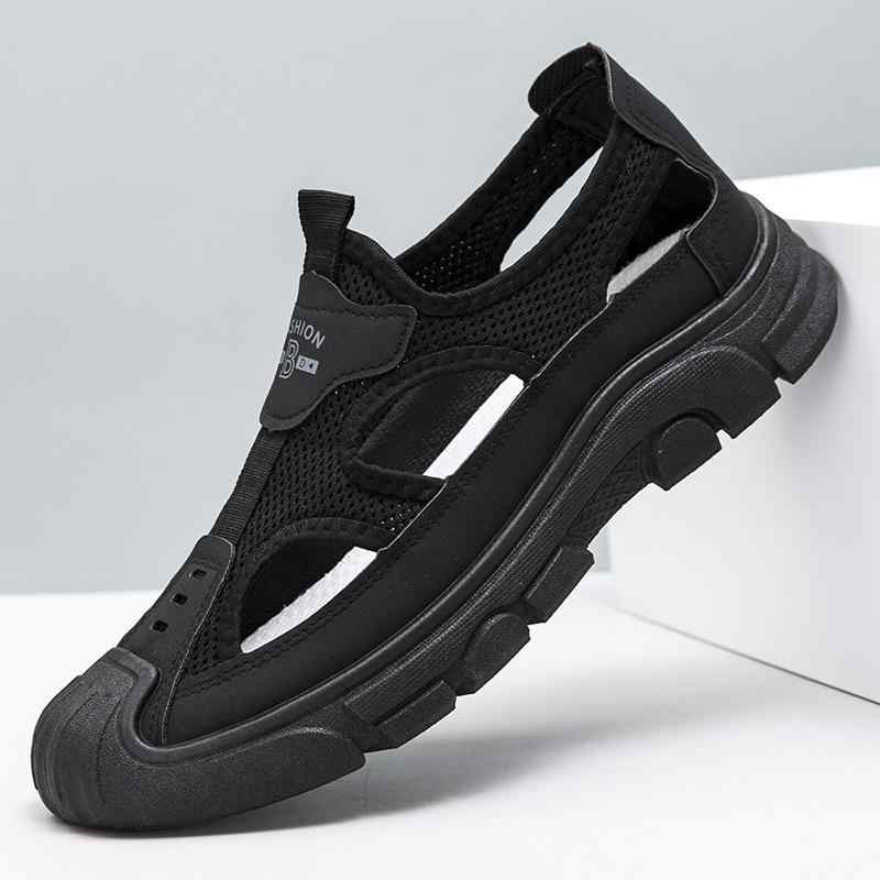 サンダル メンズ 通気性 ソフトレザー メッシュ素材 つま先保護 クロッグサンダル 軽量 スリッポン 滑り止め アウトドア レジャー 水陸両用 ビーチシューズ 夏 カジュアル